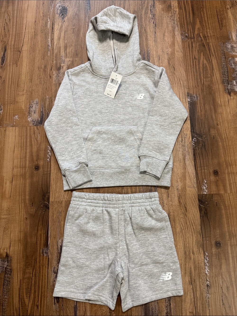 New Balance Gray Youth Hoodie and Shorts Set